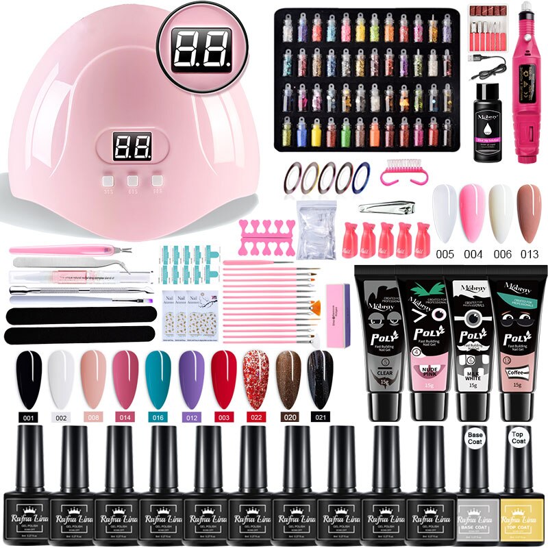 Kit de Unha de Gel com Led Secador e Máquina de Broca