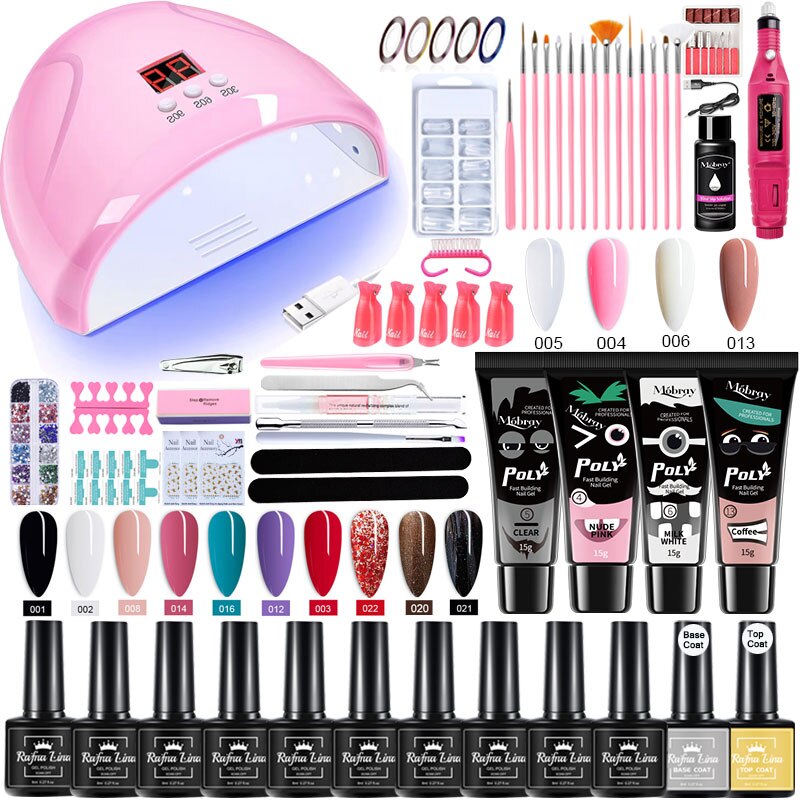 Kit de Unha de Gel com Led Secador e Máquina de Broca