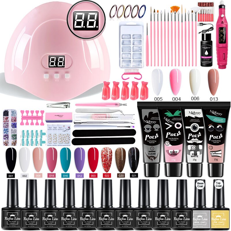 Kit de Unha de Gel com Led Secador e Máquina de Broca