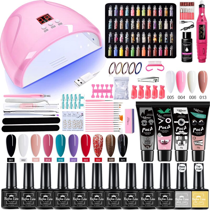 Kit de Unha de Gel com Led Secador e Máquina de Broca