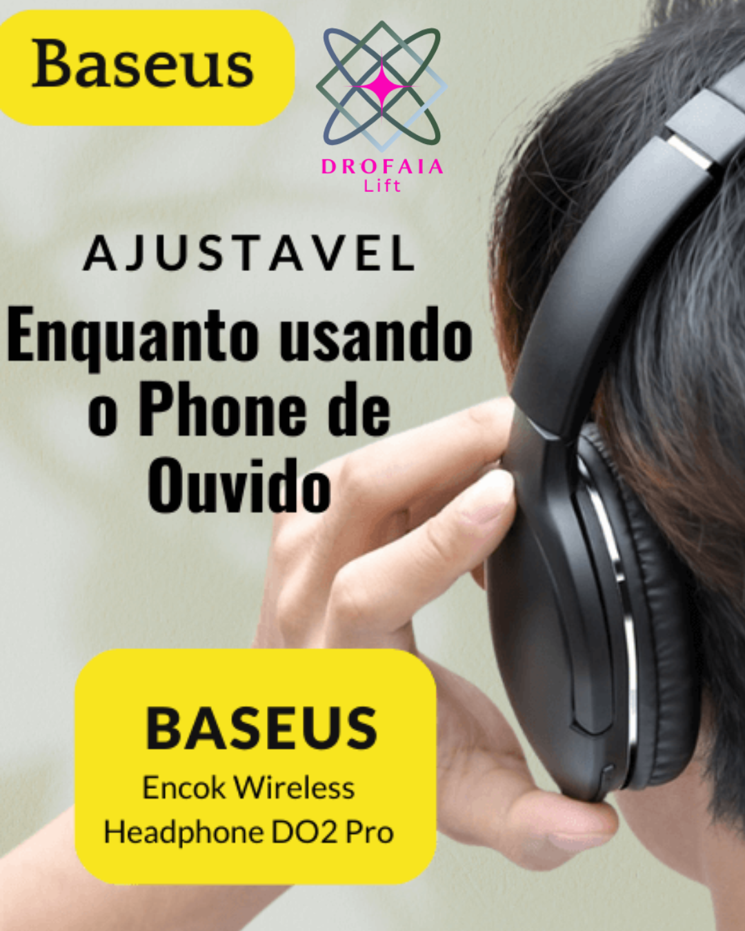 Baseus D02 Pro Phone de Ouvido Sport Bluetooth 5.3 Earphone Handsfree