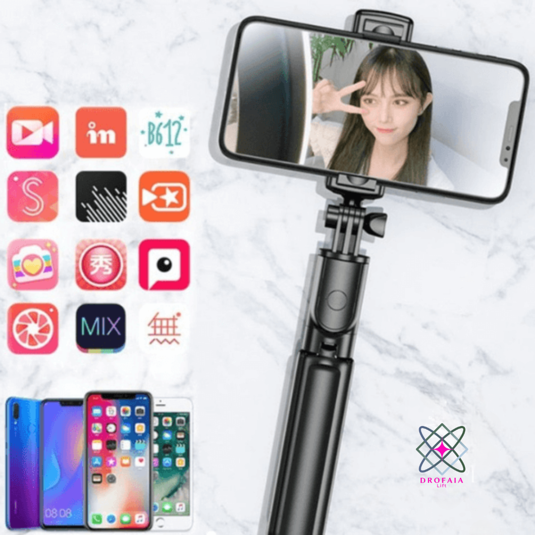 Pau de Selfie Tecnológico com Bluetooth para todos os tipos de Câmera