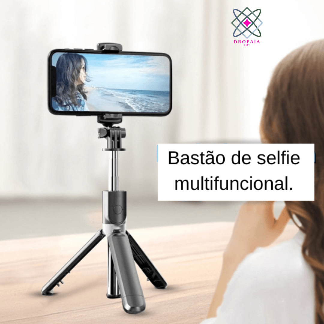 Pau de Selfie Tecnológico com Bluetooth para todos os tipos de Câmera