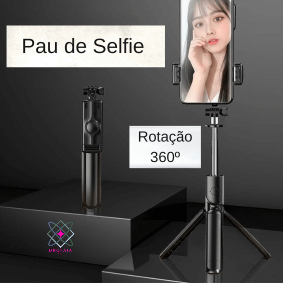Pau de Selfie Tecnológico com Bluetooth para todos os tipos de Câmera
